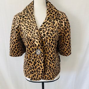 Apt.9 Vintage inspired 100 Leopard Cropped Coat , NWT